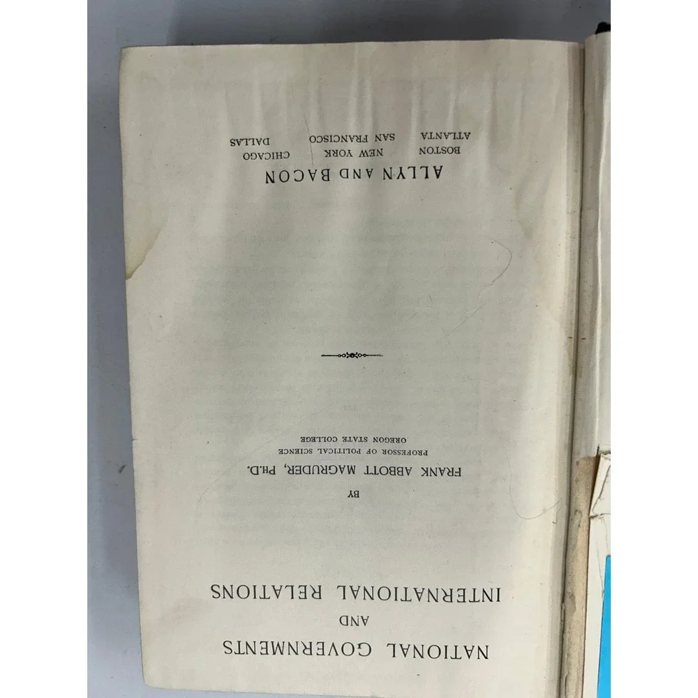 National Governments and International Relations Magruder 1927 Allyn Bacon‎